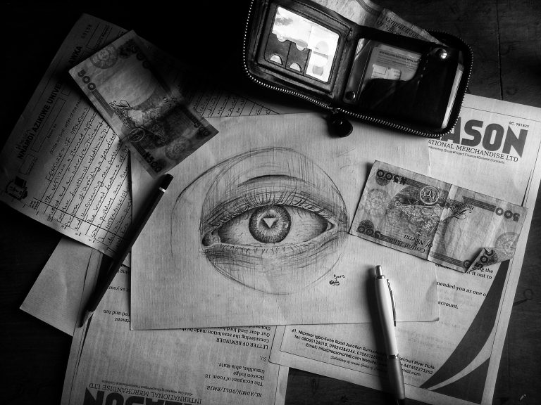 HUMANS AND MONEY-the role of money in society/world 1 Drawing of an eye