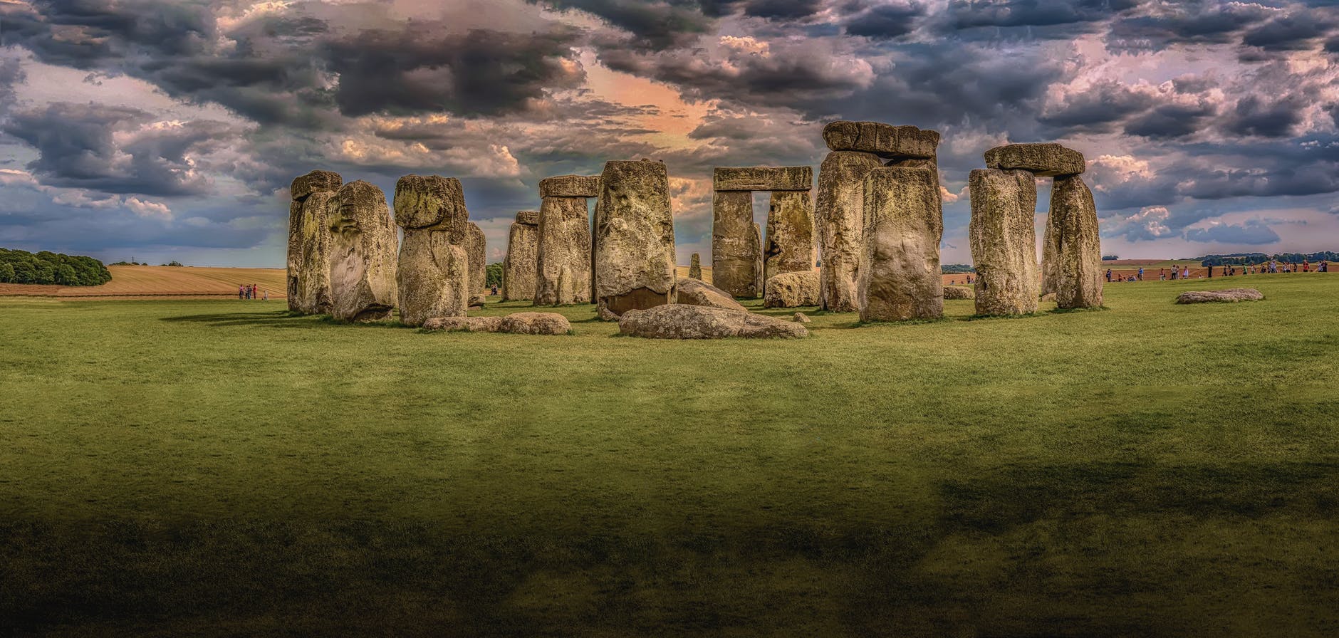stonehenge under nimbostratus clouds