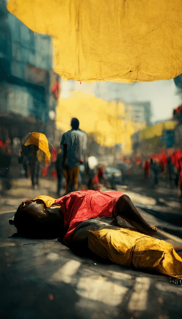 What is an example of being a hypocrite? black_man_on_red_shot_and_yellow_shirt_lying_down