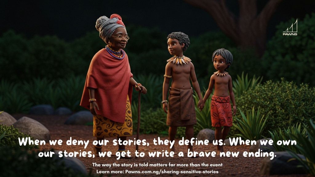 When we deny our stories, they define us. When we own our stories, we get to write a brave new ending. The way the story is told matters far more than the event