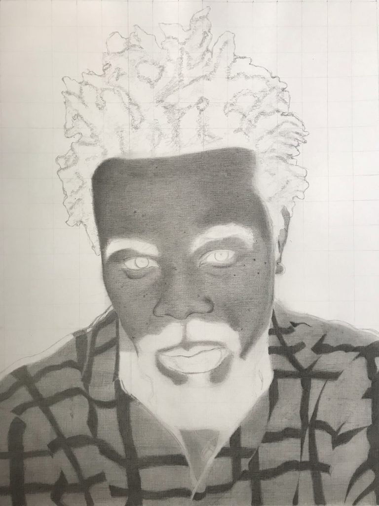 Unfinished an art portrait of David Ifeanyi