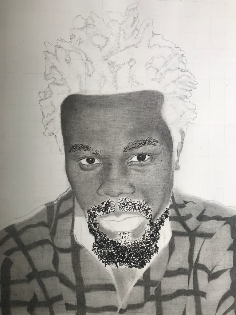 Unfinished an art portrait of David Ifeanyi