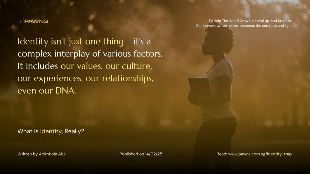 Identity isn't just one thing – it's a complex interplay of various factors. It includes our values, our culture, our experiences, our relationships, even our DNA. What Is Identity