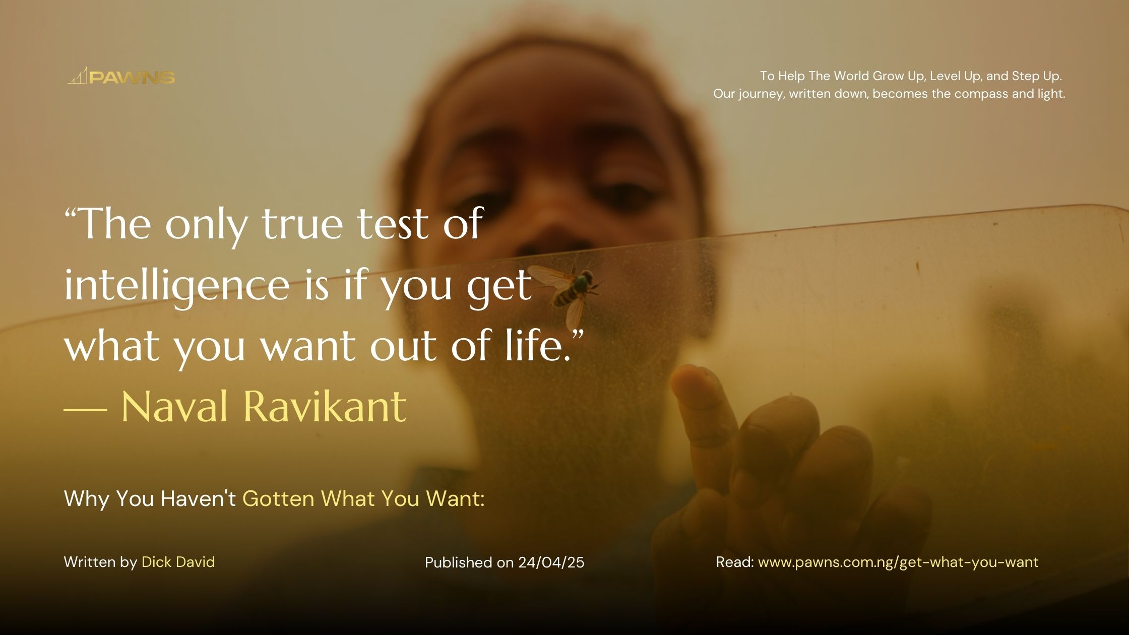 The only true test of intelligence is if you get what you want out of life Naval Ravikant