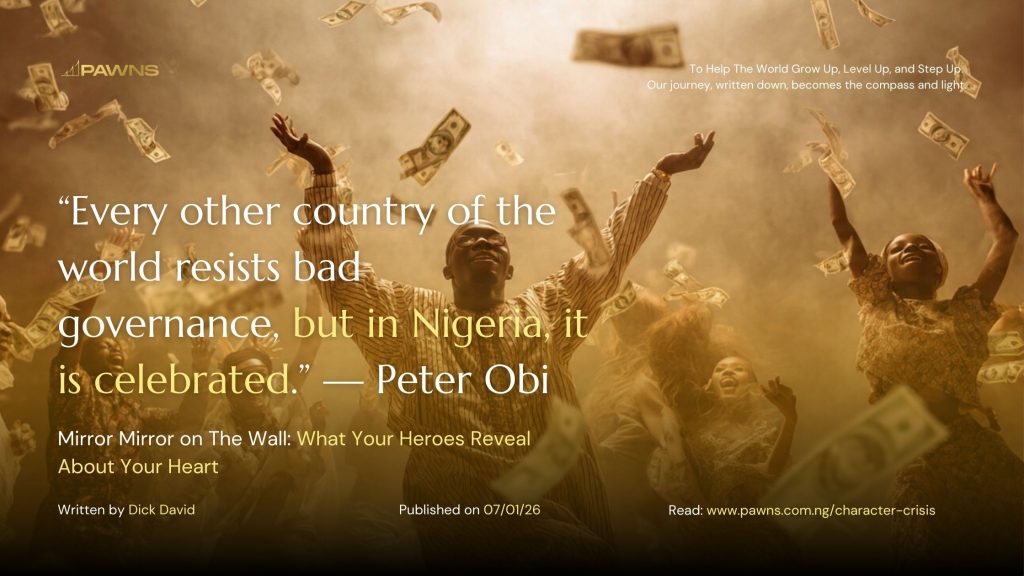 “Every other country of the world resists bad governance, but in Nigeria, it is celebrated.” — Peter Obi Mirror Mirror on The Wall What Your Heroes Reveal About Your Heart
